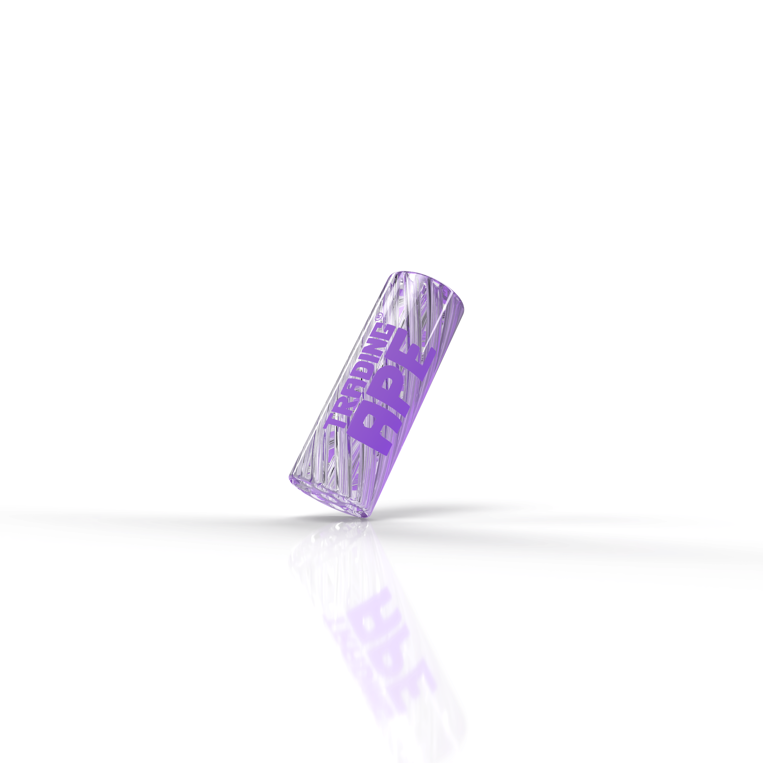 Close-up of a custom-branded glass filter tip